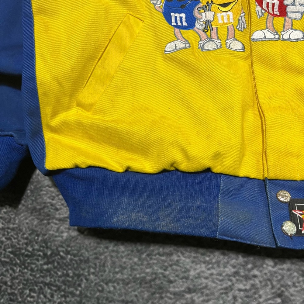 Vintage M&M Racing JH Design NASCAR Jacket Mens XL Yellow Blue 90s Embroidered - Picture 4 of 15